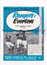 RANGERS V EVERTON 1963 Souvenir programme for the British Championship decider 1st game at Ibrox