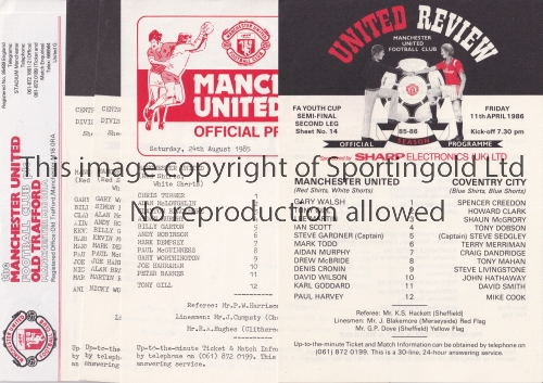 MANCHESTER UNITED Fifteen home single sheet programmes for the season 1985/86, including 14 X - Image 4 of 4