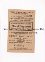 ALDERSHOT V SWANSEA TOWN 1947 Programme for the League match at Aldershot 15/11/1947, re-stapled,