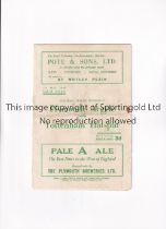 PLYMOUTH ARGYLE V TOTTENHAM HOTSPUR 1949 Programme for the League match at Plymouth 7/5/1949,