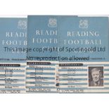 READING Three home programmes for the FL South matches v Bristol Rovers 28/10/1950, tear to spine,