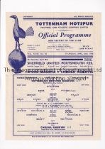 TOTTENHAM HOTSPUR V CHELSEA 1956 Single sheet programme for the Football Combination match at