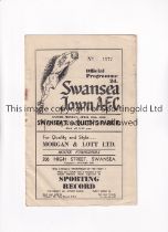 SWANSEA TOWN V QUEEN'S PARK RANGERS 1950 Programme for the League match at Swansea 10/4/1950,