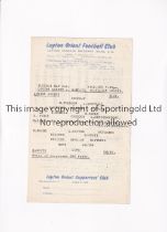 LEYTON ORIENT V MARGATE 1962 Single sheet programme for the Seanglian League match at Leyton 1/5/