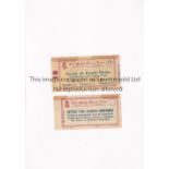 MANCHESTER UNITED Tickets for the away European Cup Semi Final tie v Real Madrid 15/5/1968, there