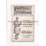 LIVERPOOL V ARSENAL 1924 Programme for the League match at Liverpool 2/4/1924, ex-binder and team