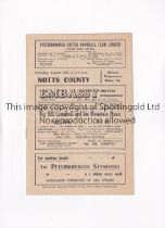 PETERBOROUGH UNITED V NOTTS COUNTY 1951 Programme for the Midland League match at Peterborough 18/