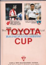 1991 TOYOTA CUP WORLD CHAMPIONSHIP Programme for Red Star Belgrade v Colo Colo. Good
