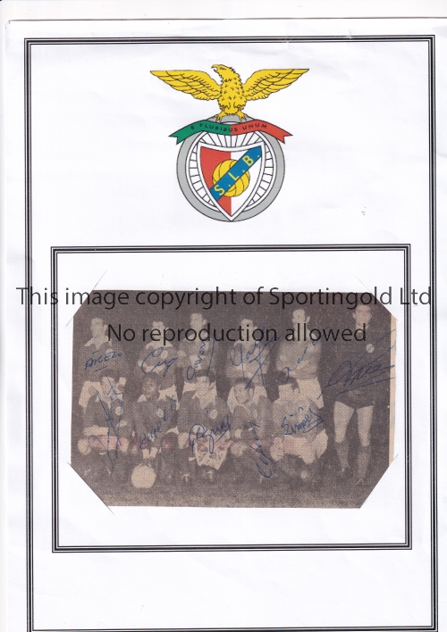 BENFICA 1961/2 AUTOGRAPHS A newspaper team group signed by all 11 players before the 1962 European