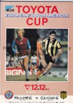 1982 TOYOTA CUP WORLD CHAMPIONSHIP Programme for Penarol v Aston Villa. Good