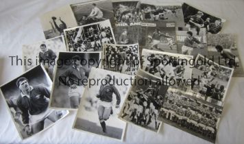 PRESS PHOTOS / WALES RUGBY UNION Ninety seven B/W photos with Press stamps on the reverse, the