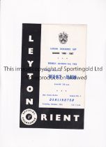 LEYTON ORIENT V WEST HAM UNITED 1966 Programme for the London Challenge Cup at Leyton 3/10/1966.