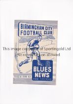 MANCHESTER UNITED Programme for the away League match v Birmingham City 10/4/1950, horizontal