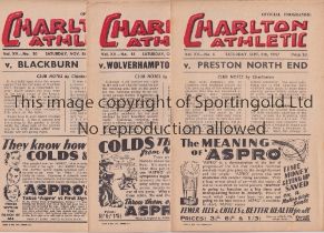 CHARLTON ATHLETIC Fifteen home programmes for the season 1947/8, including thirteen League matches v