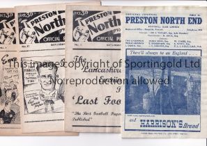 PRESTON NORTH END Sixteen home programmes v Wolves 27/11/48, Manchester City 21/8/54, Blackburn