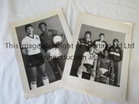 PRESS PHOTOS / ENGLAND Seven B/W photos, two 12" X 9.5" with notation sheets on the reverse from the