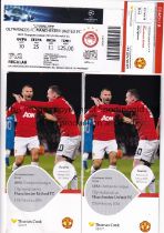 MANCHESTER UNITED Match ticket, 2 X Thomas Cook menus and Coach ticket for the away Champions League