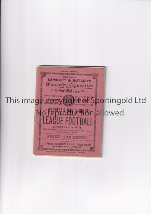 WEDDELL'S HANDY GUIDE 1899-1900 / FOOTBALL Annual 64 pages for English League Divisions 1 and 2, - Image 4 of 4