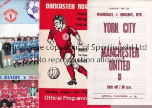 MANCHESTER UNITED Nine away Friendly matches v Doncaster Rovers 11/8/1975, York City 4/2/1976,