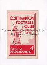 SOUTHAMPTON V WOKING 1958 FA CUP Programme for the tie at Southampton 15/11/1958, very slight