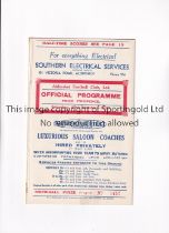 ALDERSHOT V MANSFIELD TOWN 1937 Programme for the League match at Aldershot 30/10/1937, ex-binder.