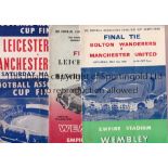 MANCHESTER UNITED Five programmes and songsheets including a programme and songsheet for the FA