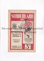 SUNDERLAND V MIDDLESBROUGH 1951 Programme for the League match at Sunderland 3/3/1951, rusty
