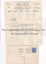 JAMES BRAID AUTOGRAPH / CHAMPION GOLFER Signed letter on his letterhead from Open golf champion