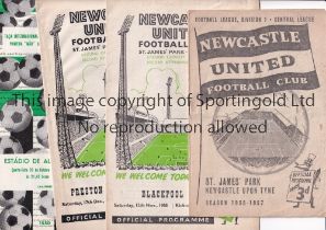 NEWCASTLE UNITED Forty two programmes v Wolves 1/12/56 and away v Sporting Lisbon 30/10/1968 Fairs