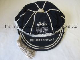 ENGLAND / NAT LOFTHOUSE 1952 Commemorative Cap issued for the International match v Austria 25/5/