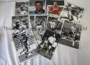 PRESS PHOTOS / DES WALKER Ten photos, 8 X B/W and 2 X colour with stamps on the reverse, majority