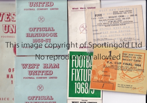 WEST HAM UNITED Three official Handbooks for the seasons 1954/55, 1955/56 and 1956/57, minor creases - Image 2 of 4