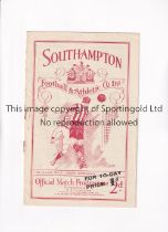 TOTTENHAM HOTSPUR Programme for the away London Combination match v Southampton 18/9/1935,