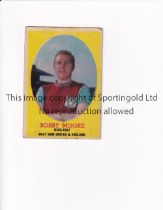 BOBBY MOORE 1962 ROOKIE TRADE CARD Trade card issued by Bazooka, number 20, very slight marks and