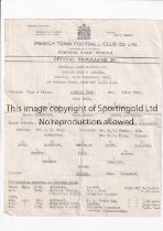 CHELSEA Single sheet programme for the away Football Combination Cup tie v Ipswich Town 19/12/