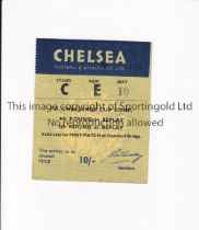 CHELSEA Home FA Cup ticket from the 1960's. Possibly v Huddersfield Town 1963/4 Good