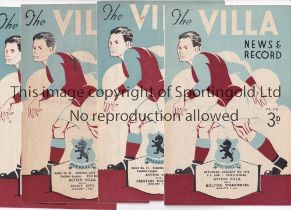 ASTON VILLA Four home programmes including 3 X for the League matches v Preston North End 9/4/