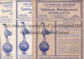 TOTTENHAM HOTSPUR Fourteen home programmes for season 1946/47 v Southampton, Manchester City,