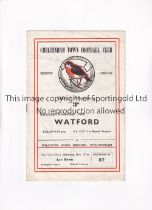 CHELTENHAM TOWN V WATFORD 1959 FA CUP Programme for the FA Cup tie at Cheltenham 14/11/1959,