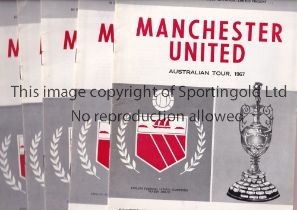 MANCHESTER UNITED Five away programmes for the Soccer International Australian Tour 1967
