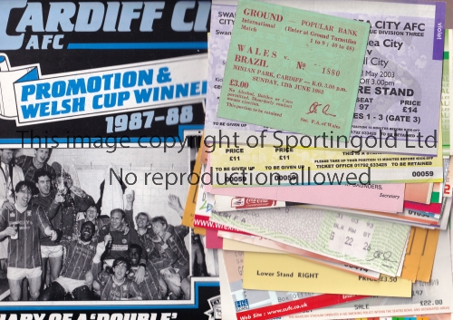 WALES / WELSH FOOTBALL Forty eight tickets and passes from the 1980's onwards including 17 X Wales - Image 2 of 4