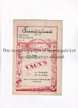 SUNDERLAND V SHEFFIELD UNITED 1948 Programme for the League match at Sunderland 15/9/1948,