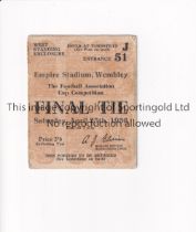 ARSENAL / FA CUP 1936 Ticket for the FA Cup Final tie v Sheffield United at Empire Stadium 25/4/