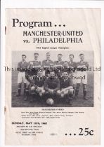 MANCHESTER UNITED Programme from the English League Champions 1952 tour of USA and Canada match v