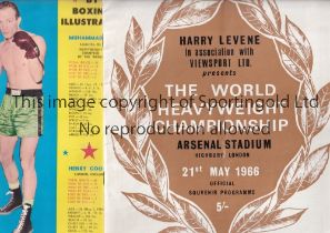 MUHAMMAD ALI V HENRY COOPER 1966 Programme for the Heavy Weight Championship at Arsenal Stadium 21/