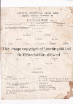 ARSENAL Single sheet programme for the home FA Youth Cup tie v Chelsea 17/4/1958, slightly folded in