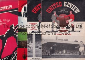 MANCHESTER UNITED Three home programmes for the League matches v Newcastle United 2/12/1950,