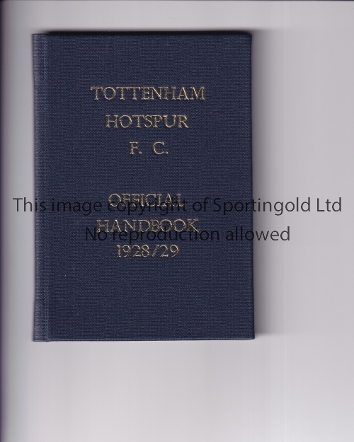 TOTTENHAM HOTSPUR Official handbook, hardback bound with blue covers and gold lettering without