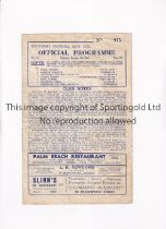 SOUTHPORT V HULL CITY 1950 FA CUP Programme for the tie at Southport 7/1/1950, creased, slightly