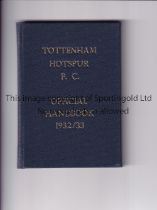 TOTTENHAM HOTSPUR Official handbook, hardback bound with blue covers and gold lettering without